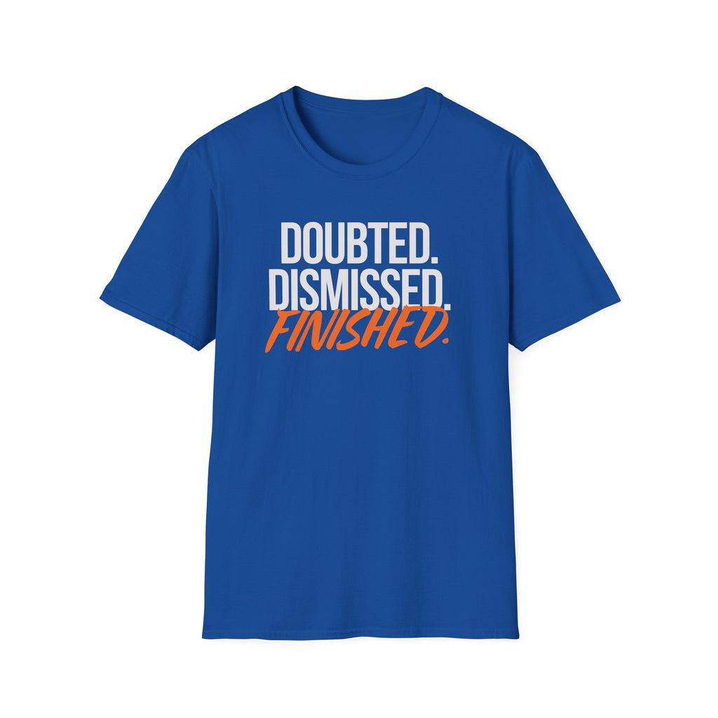 Blue t-shirt with 'Daddy's Favorite Son' text on a white background