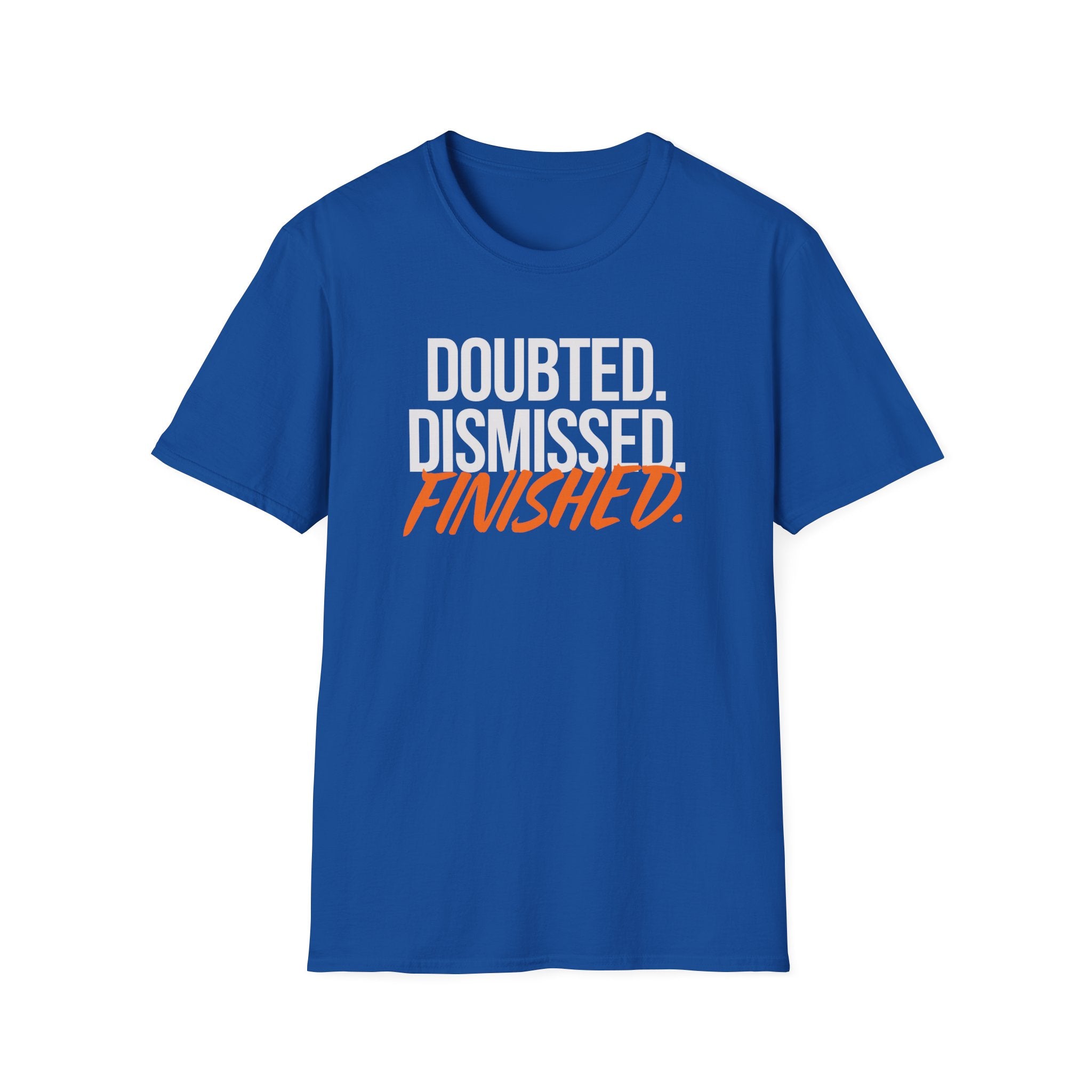 Blue t-shirt with 'Daddy's Favorite Son' text on a white background