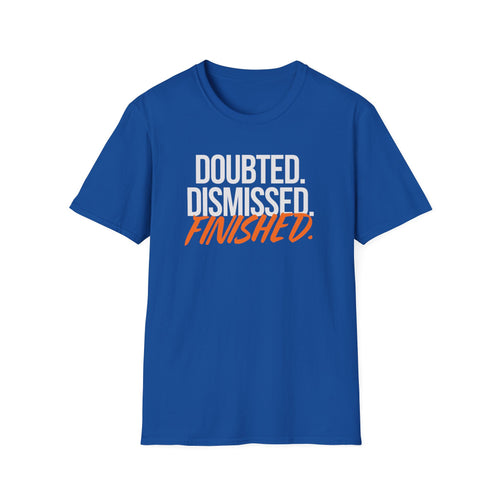 Blue t-shirt with 'Daddy's Favorite Son' text on a white background